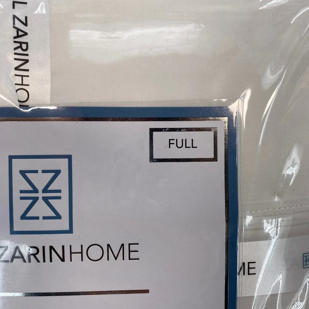 Jill Zarin Home Sateen Sheet Set Full Ivory 300TC 100% Cotton Minimalist Crisp